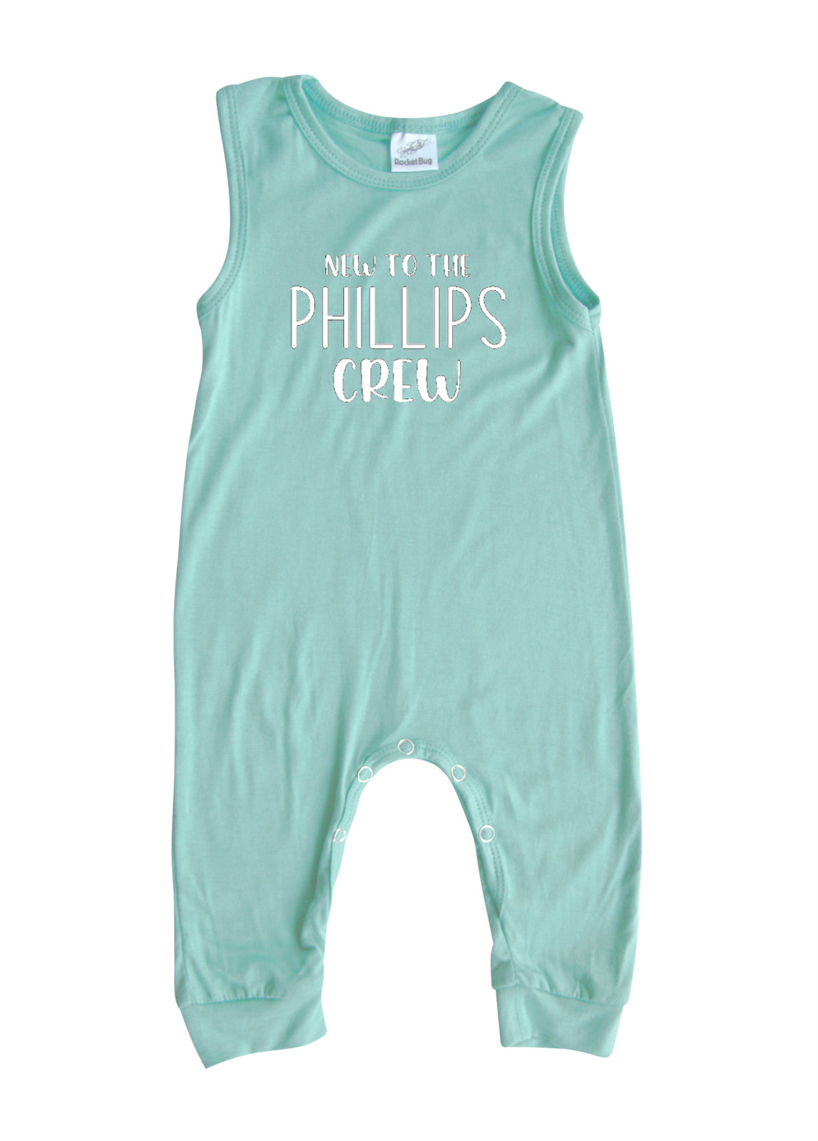 New to the Crew Personalized Custom Silky Sleeveless Baby Romper for Boys and Girls-Gender Neutral