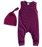 Silky Sleeveless Baby Romper (+ Hat) for Boys and Girls-Gender Neutral