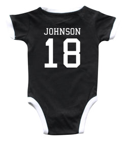 Custom Soccer Jersey Baby Bodysuit Personalized with Name and Number