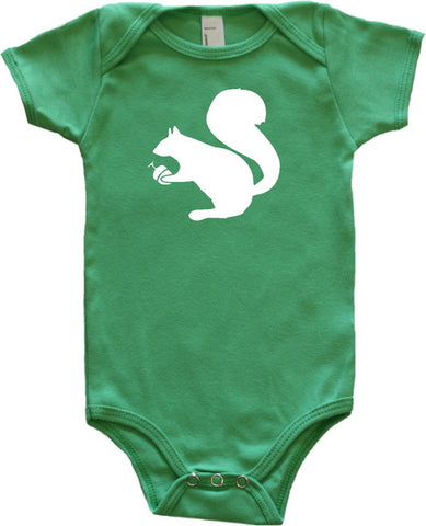 Woodland Animal Silhouette Baby Bodysuit-Squirrel
