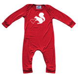 Valentine's Day Red Long Sleeve Baby Jumpsuit Romper