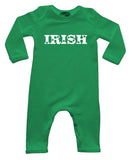 Green St. Patrick's Day Long Sleeve Baby Jumpsuit Romper