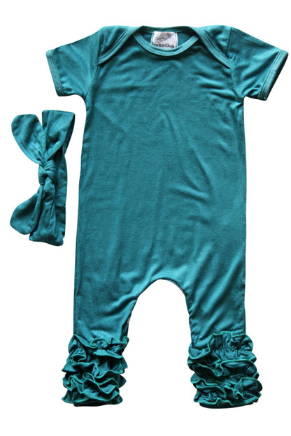 Girls Baby Romper with Matching Headband
