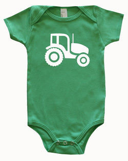 Farm Animal Silhouette Baby Bodysuit-Tractor