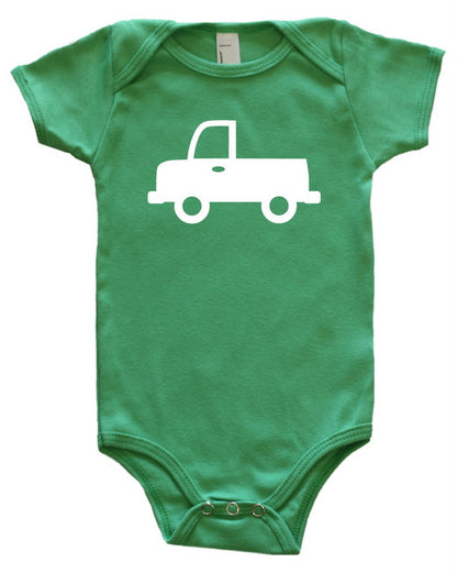 Transportation Silhouette Baby Bodysuit-Truck Grass