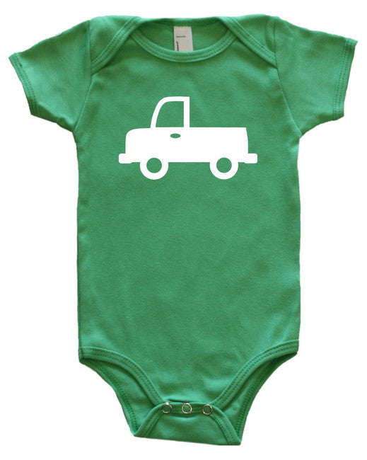 Transportation Silhouette Baby Bodysuit-Truck Grass