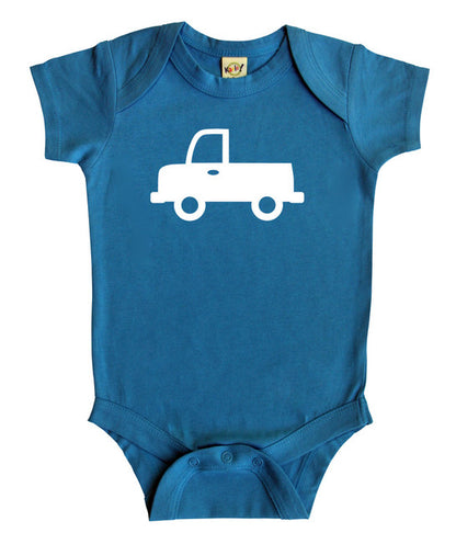 Transportation Silhouette Baby Bodysuit-Truck Turquoise