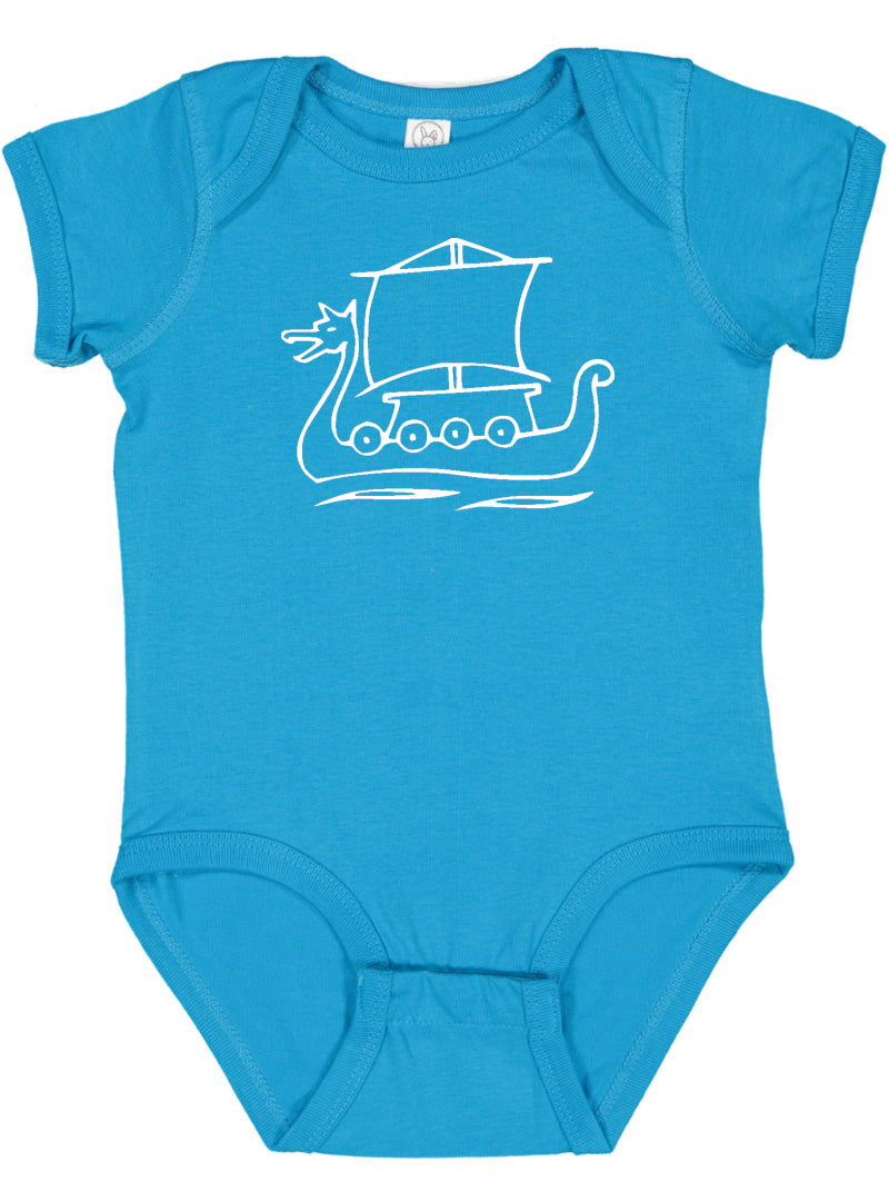 Viking Ship Silhouette Baby Bodysuit
