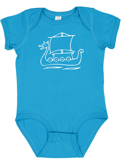 Viking Ship Silhouette Baby Bodysuit