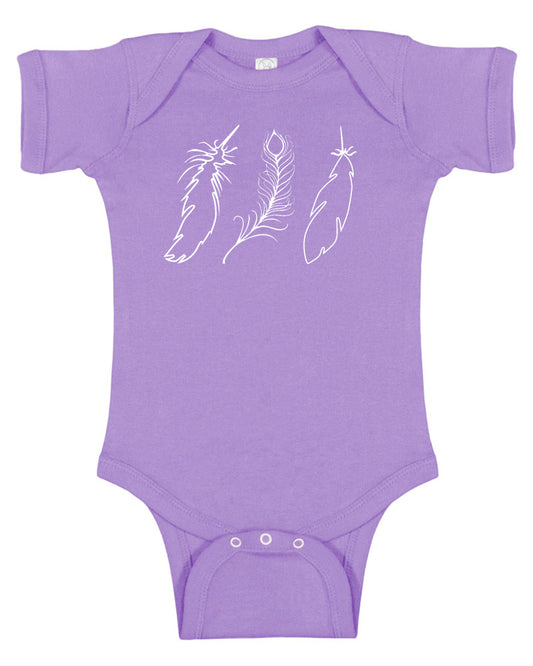 Wispy Feathers Graphic Baby Bodysuit