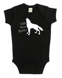 "Wild, Free, Brave" Wolf Baby Bodysuit