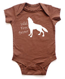 "Wild, Free, Brave" Wolf Baby Bodysuit